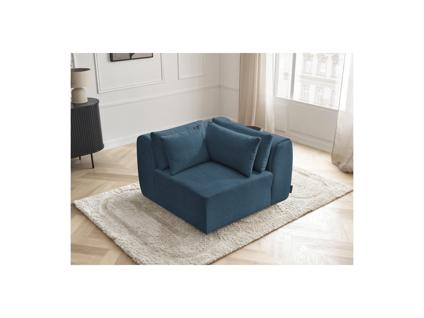 Jana - Angle Avec Têtière Pour Canapé Modulable - Tissu Velours
