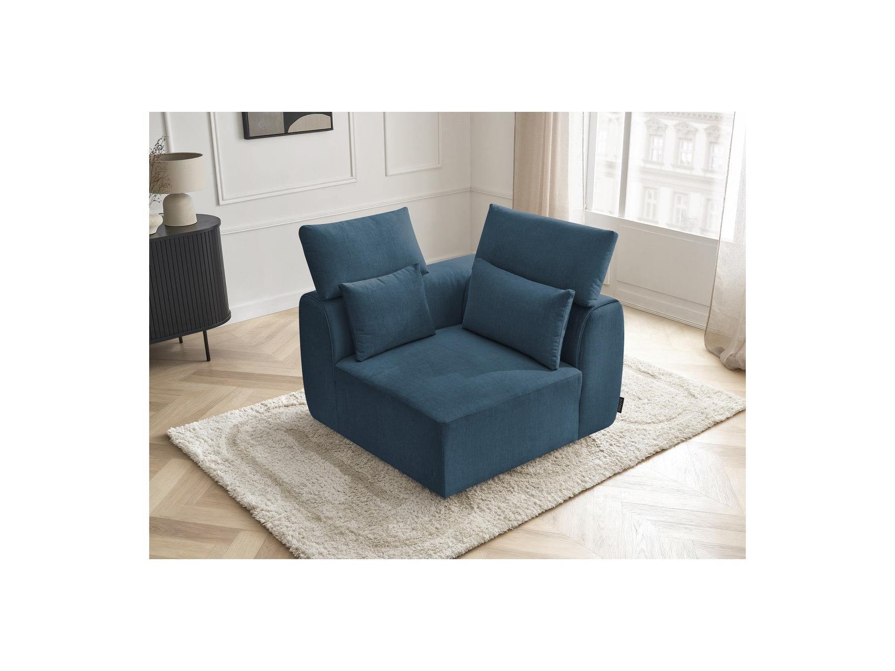 Jana - Angle Avec Têtière Pour Canapé Modulable - Tissu Velours