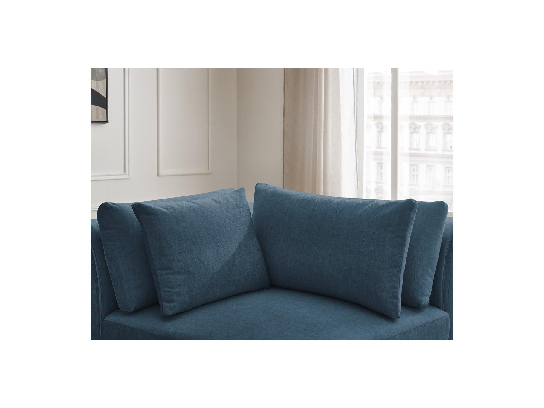 Jana - Angle Avec Têtière Pour Canapé Modulable - Tissu Velours