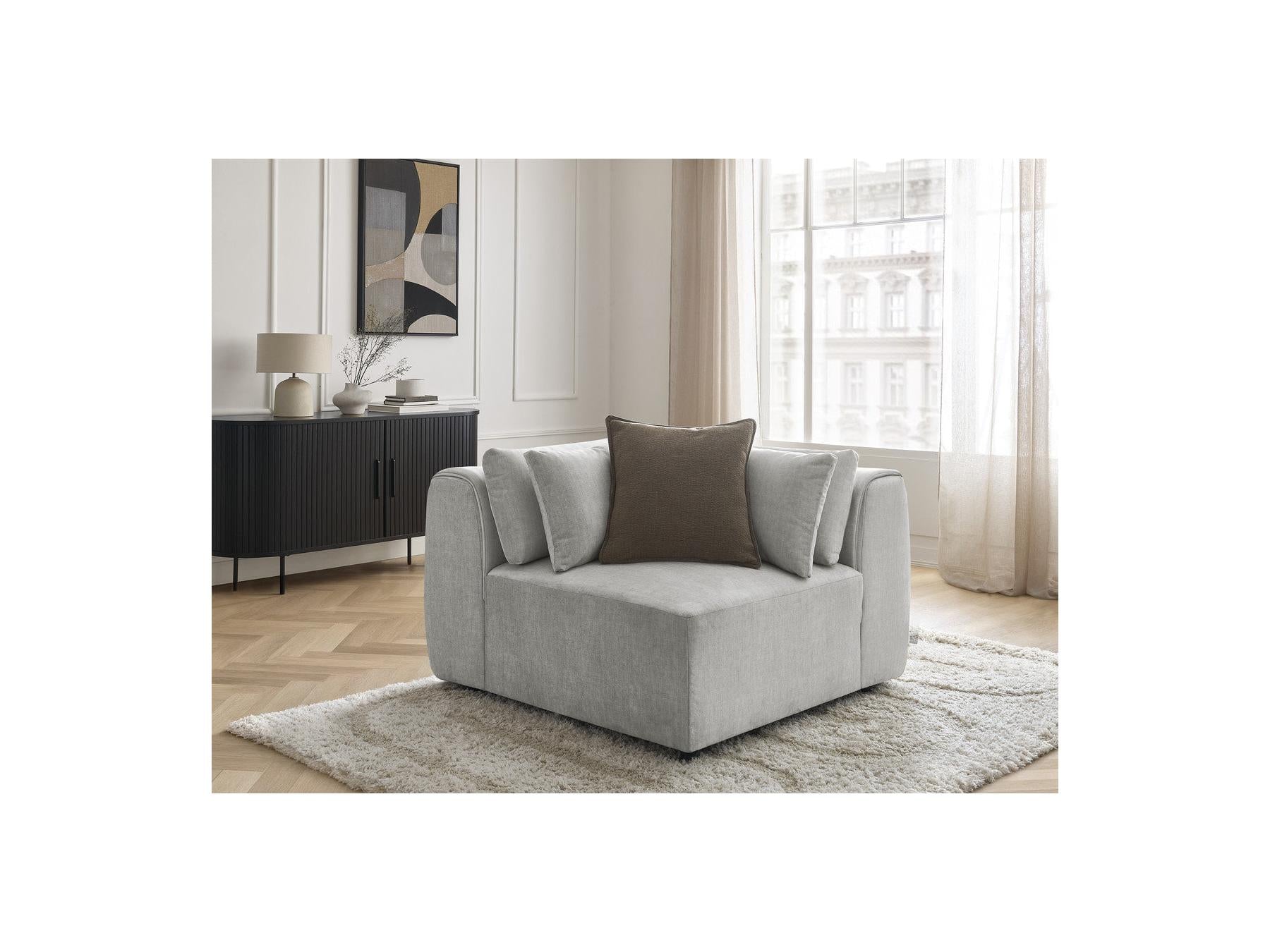 Jana - Angle Avec Têtière Pour Canapé Modulable - Tissu Velours