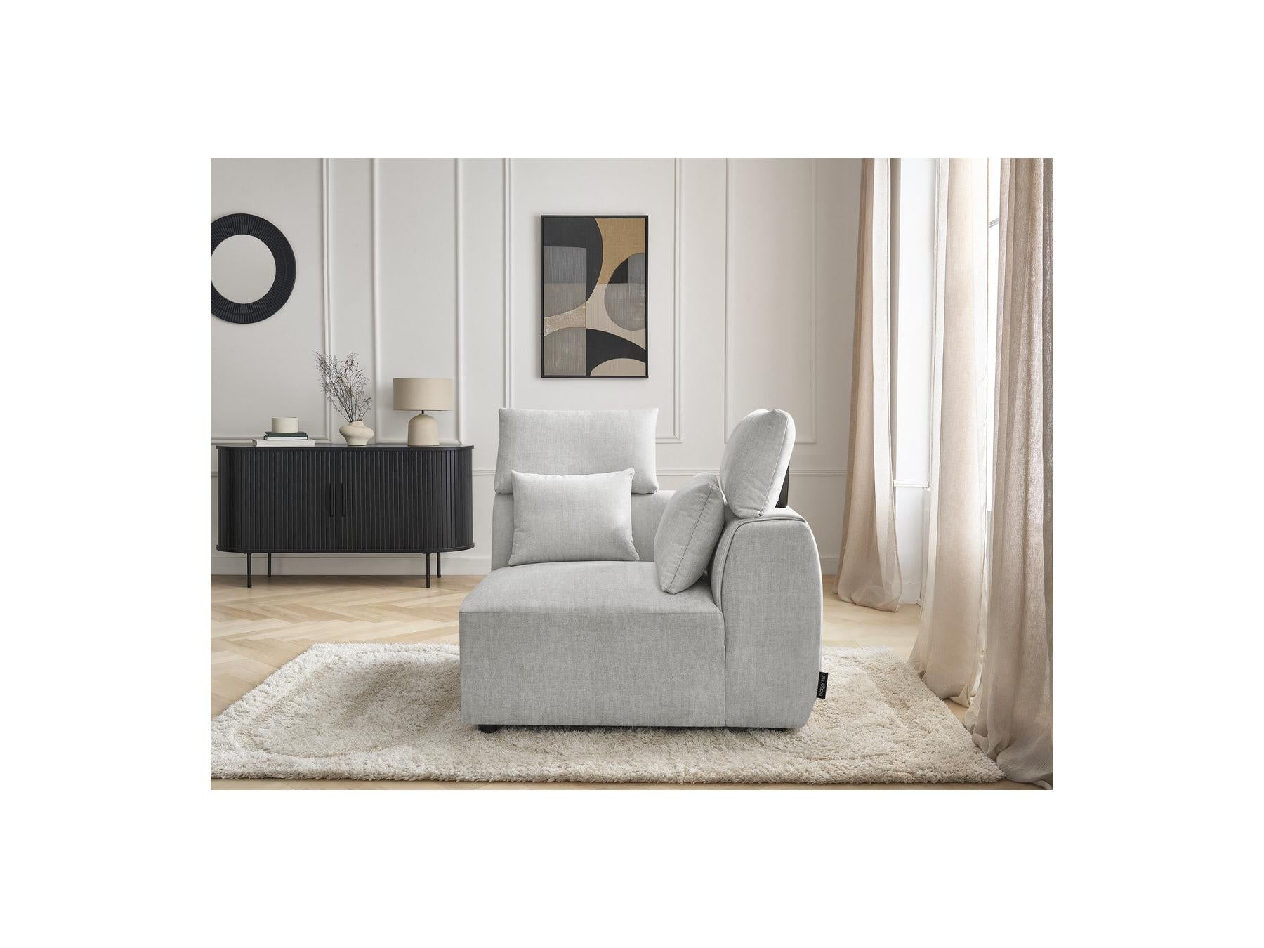 Jana - Angle Avec Têtière Pour Canapé Modulable - Tissu Velours