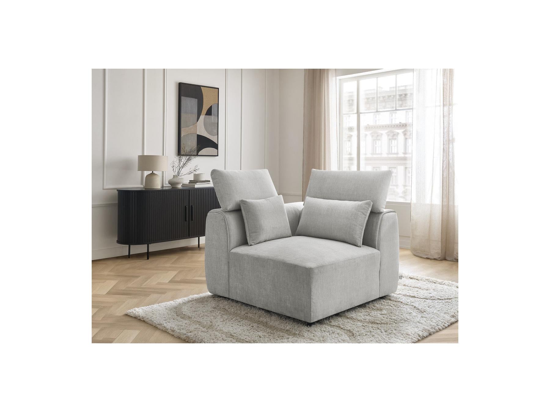 Jana - Angle Avec Têtière Pour Canapé Modulable - Tissu Velours