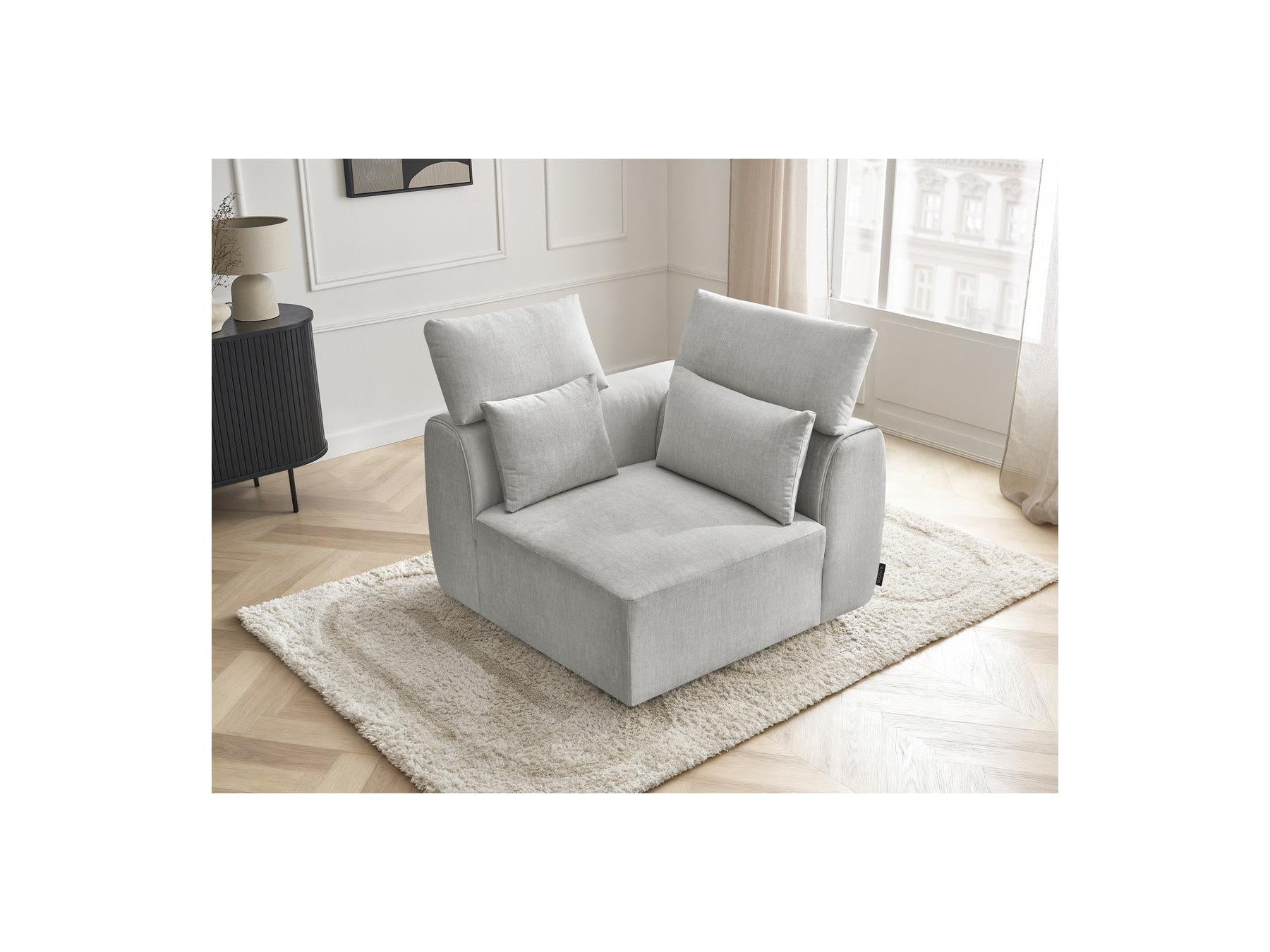 Jana - Angle Avec Têtière Pour Canapé Modulable - Tissu Velours