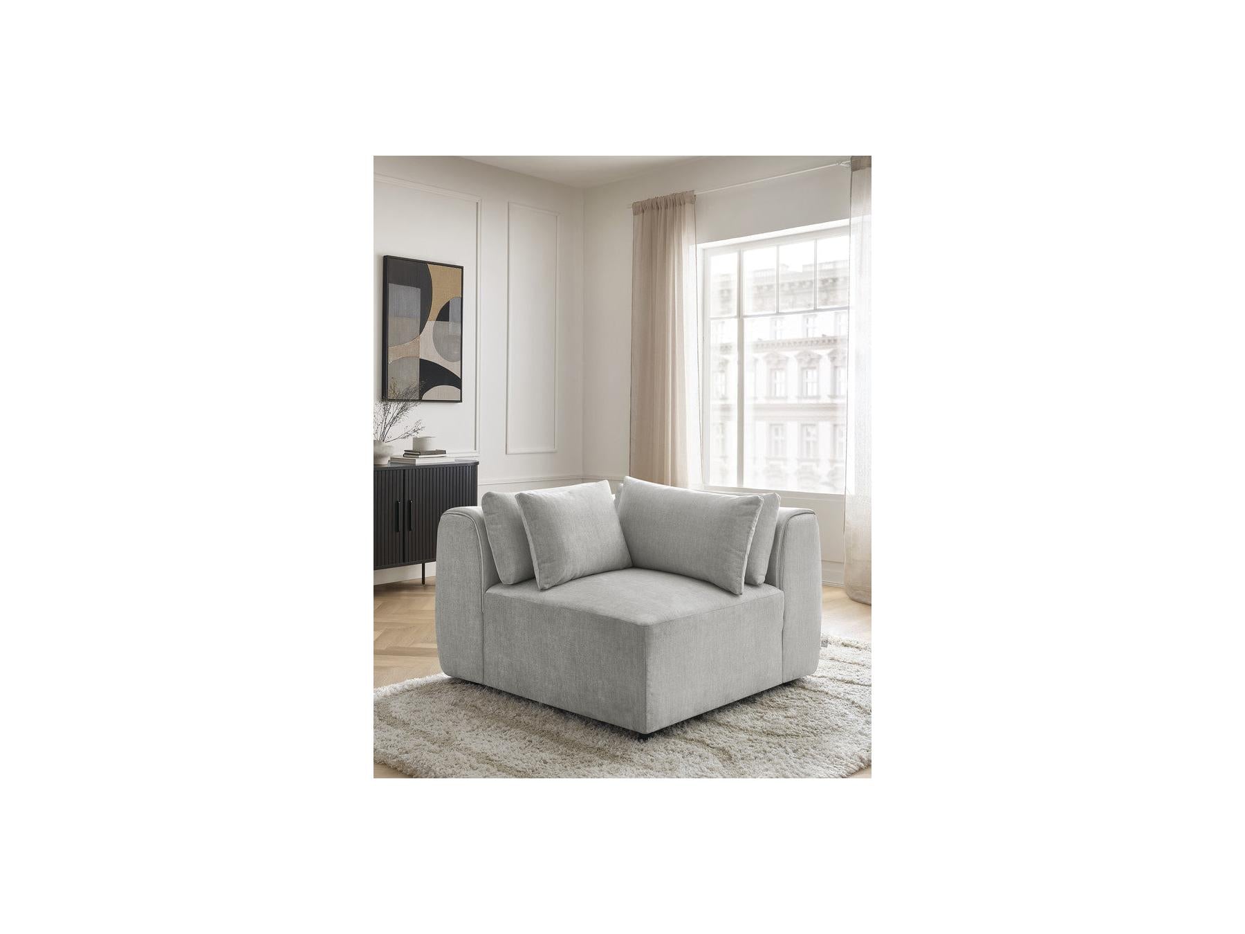 Jana - Angle Avec Têtière Pour Canapé Modulable - Tissu Velours