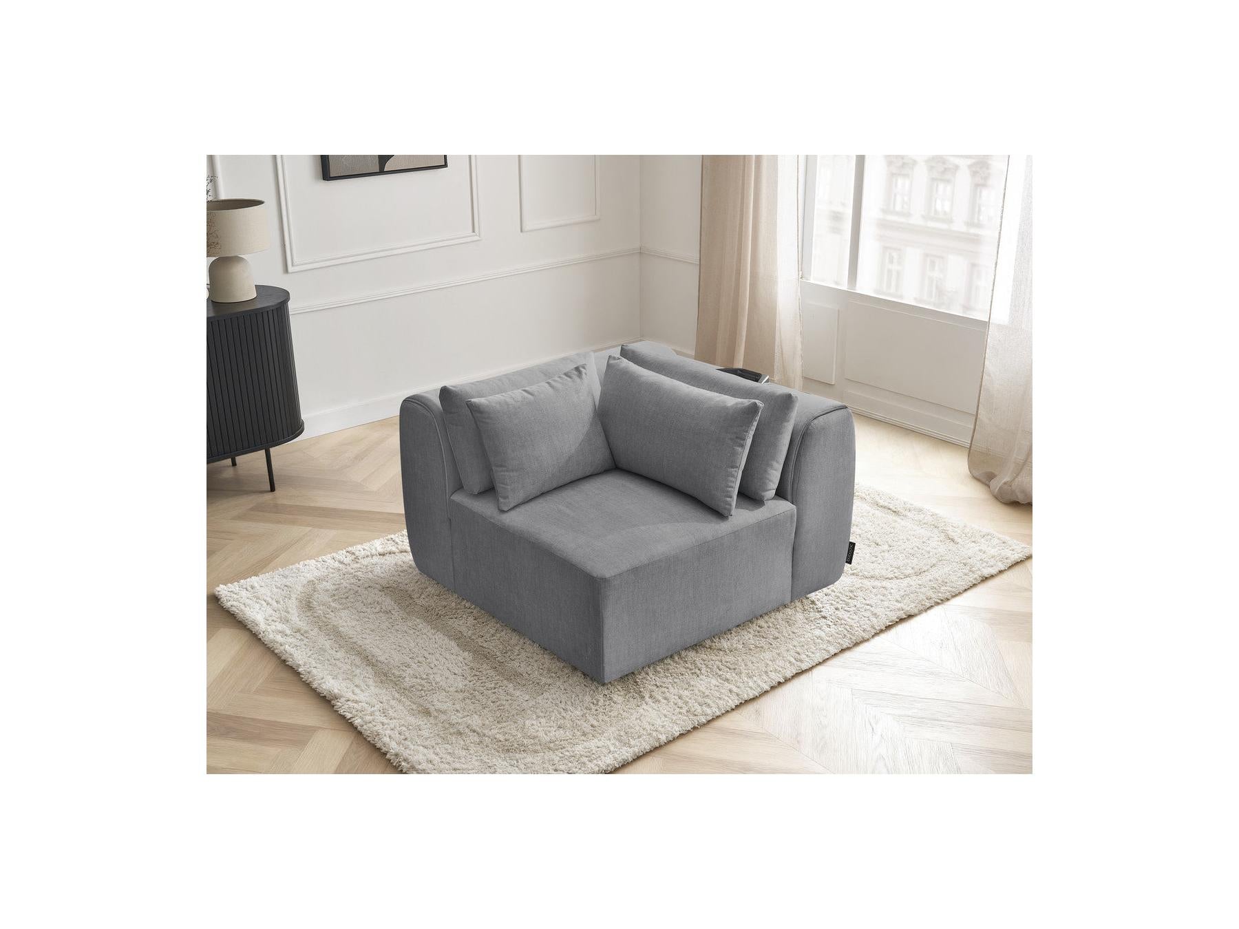 Jana - Angle Avec Têtière Pour Canapé Modulable - Tissu Velours