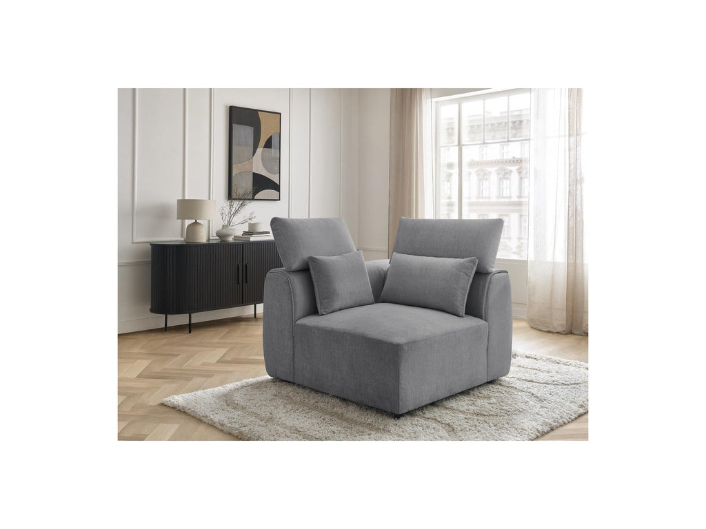 Jana - Angle Avec Têtière Pour Canapé Modulable - Tissu Velours