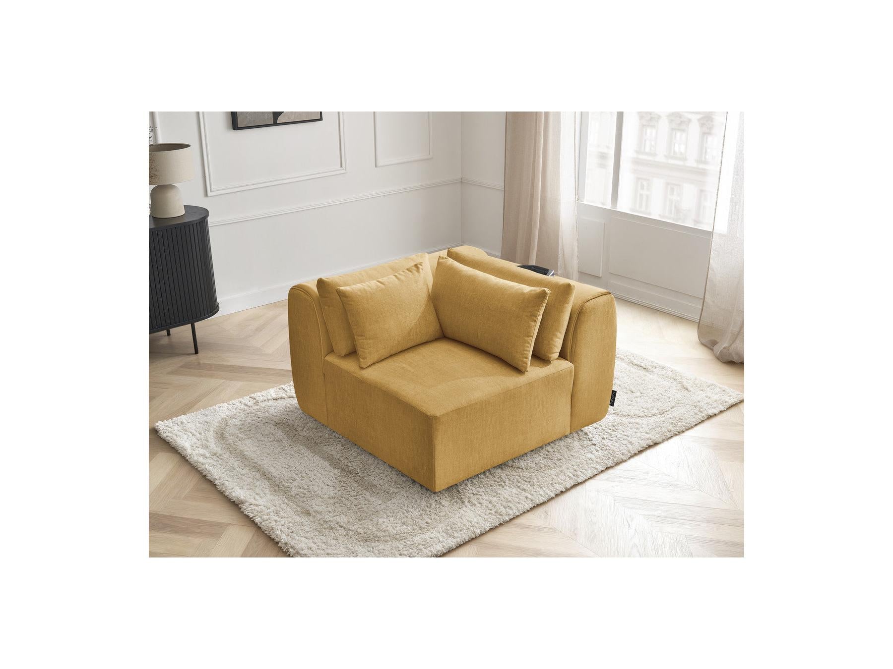 Jana - Angle Avec Têtière Pour Canapé Modulable - Tissu Velours