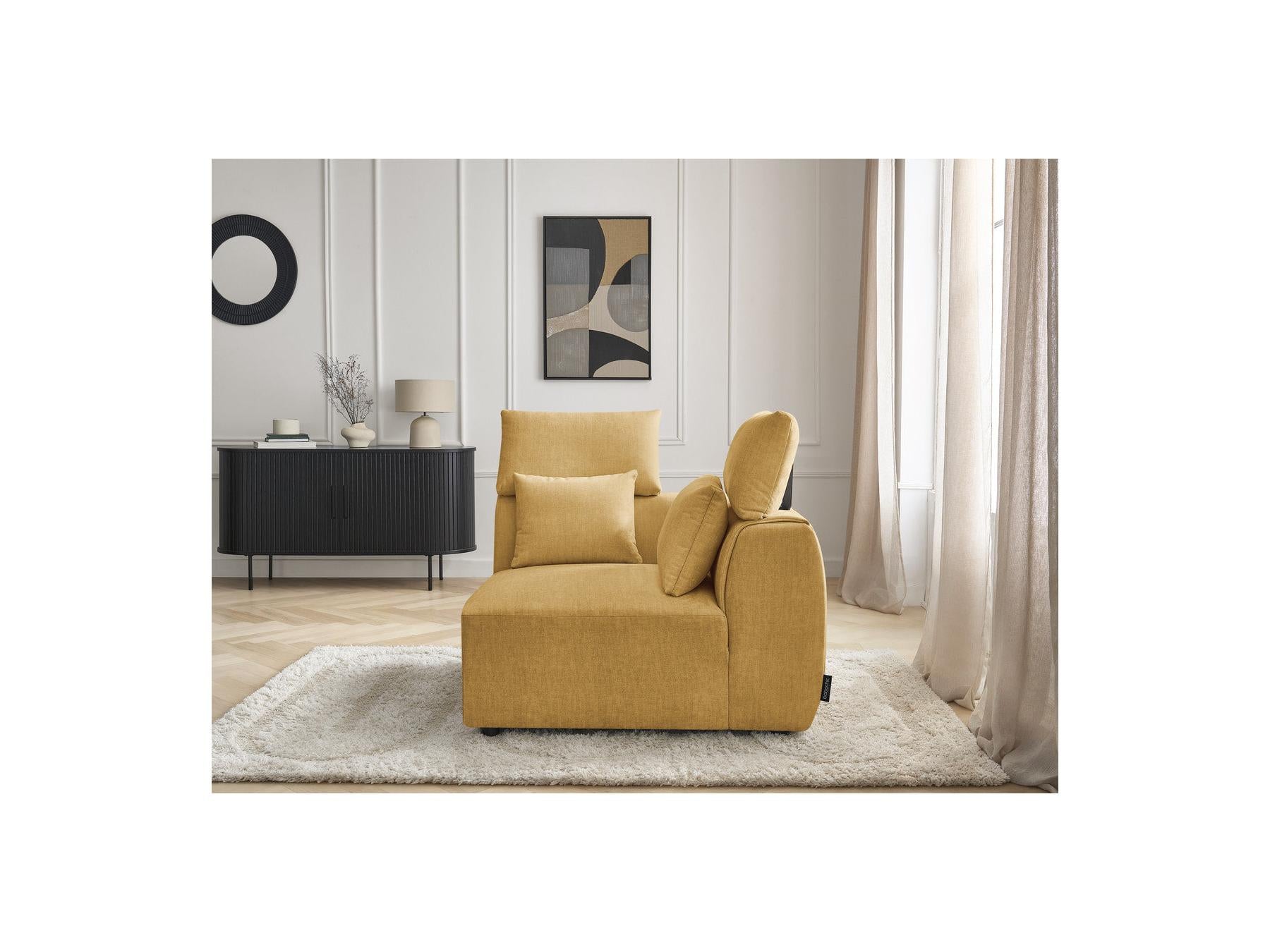 Jana - Angle Avec Têtière Pour Canapé Modulable - Tissu Velours