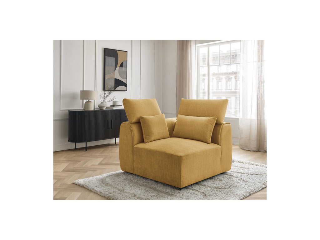 Jana - Angle Avec Têtière Pour Canapé Modulable - Tissu Velours