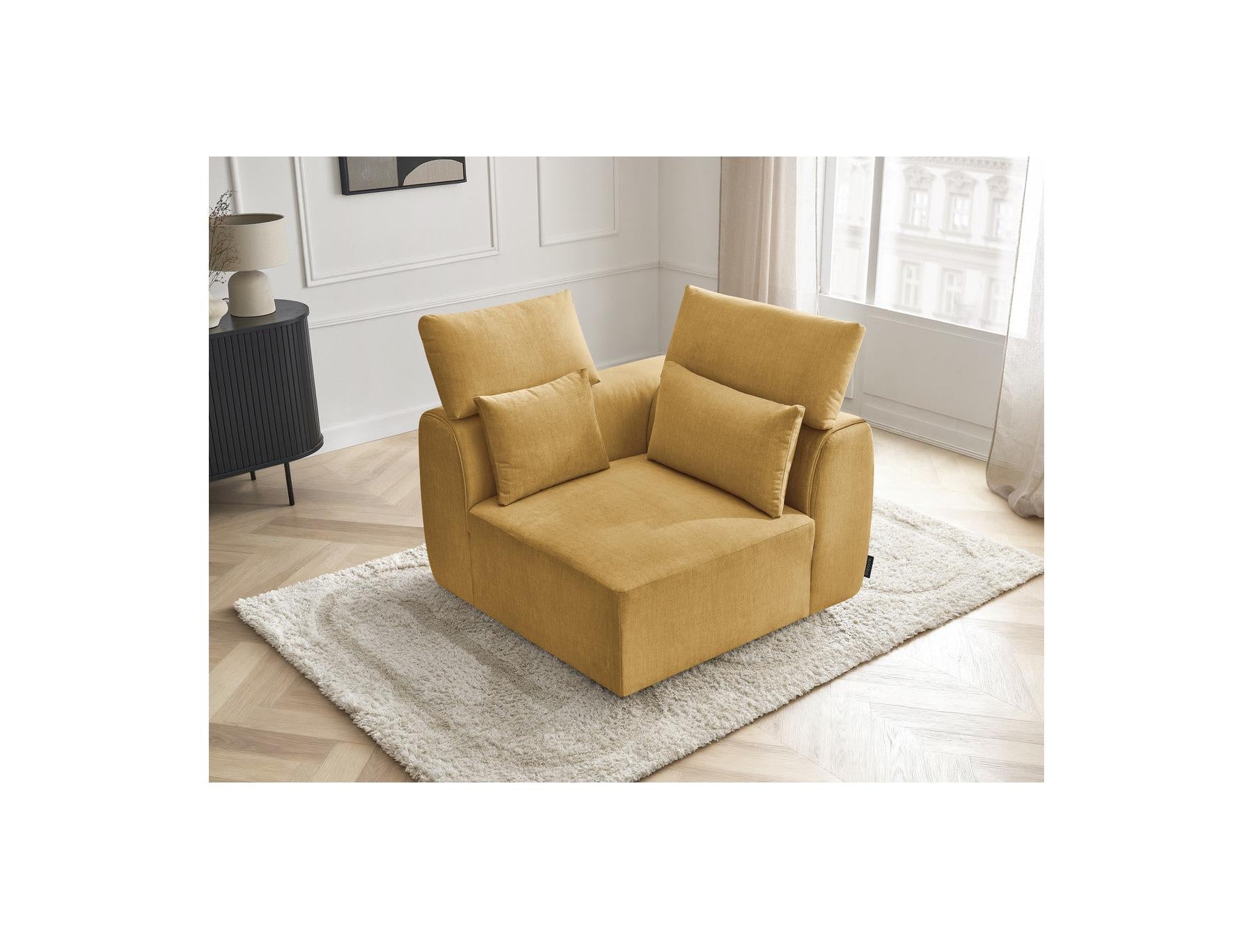 Jana - Angle Avec Têtière Pour Canapé Modulable - Tissu Velours