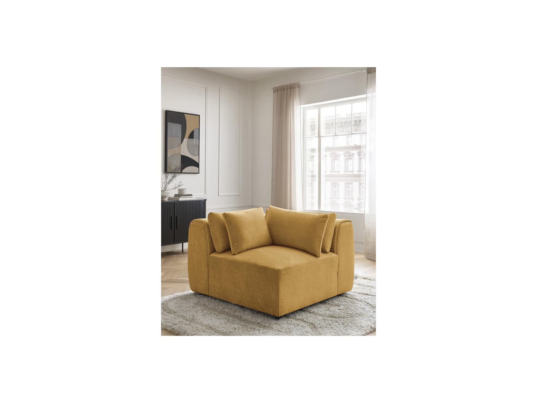 Jana - Angle Avec Têtière Pour Canapé Modulable - Tissu Velours