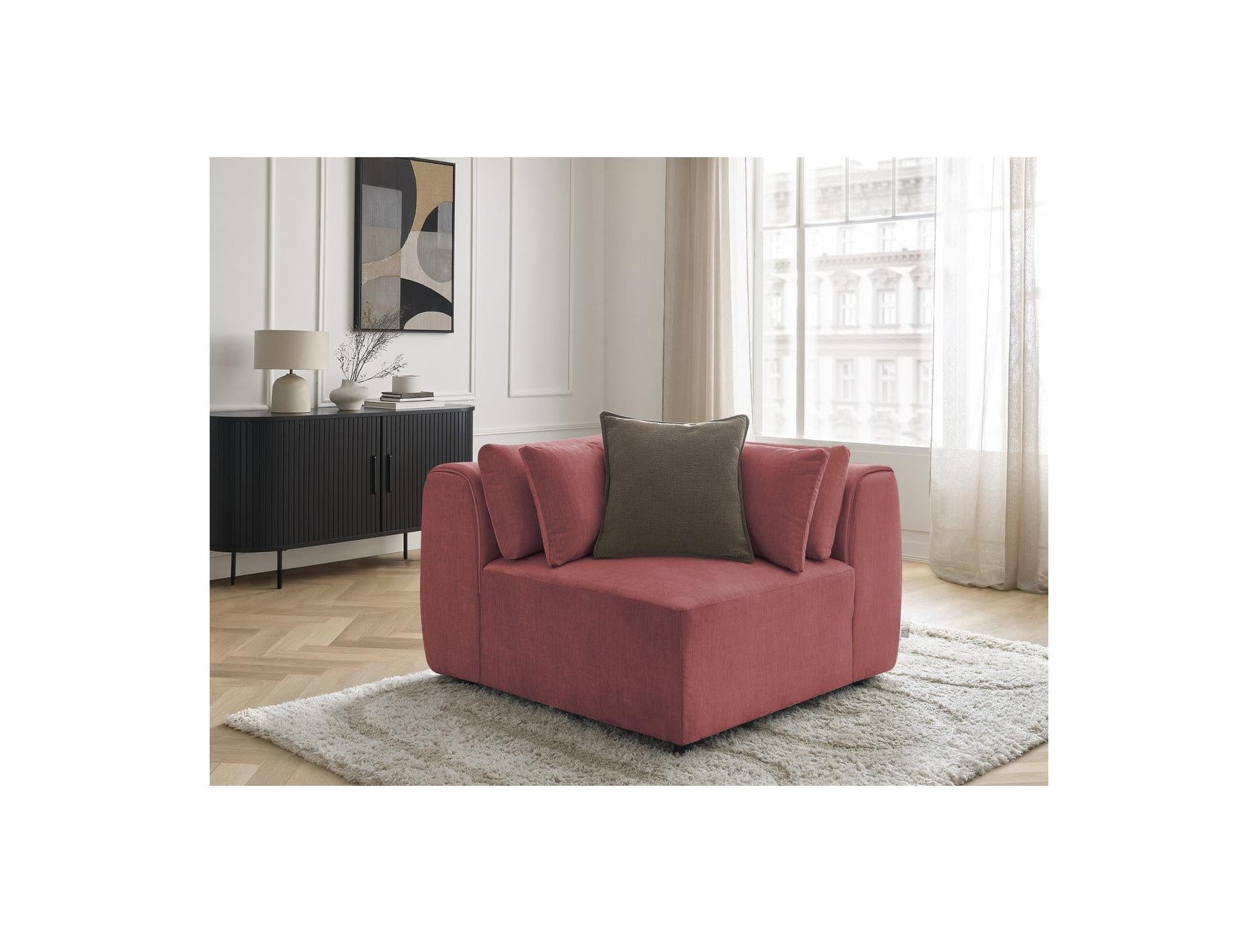 Jana - Angle Avec Têtière Pour Canapé Modulable - Tissu Velours