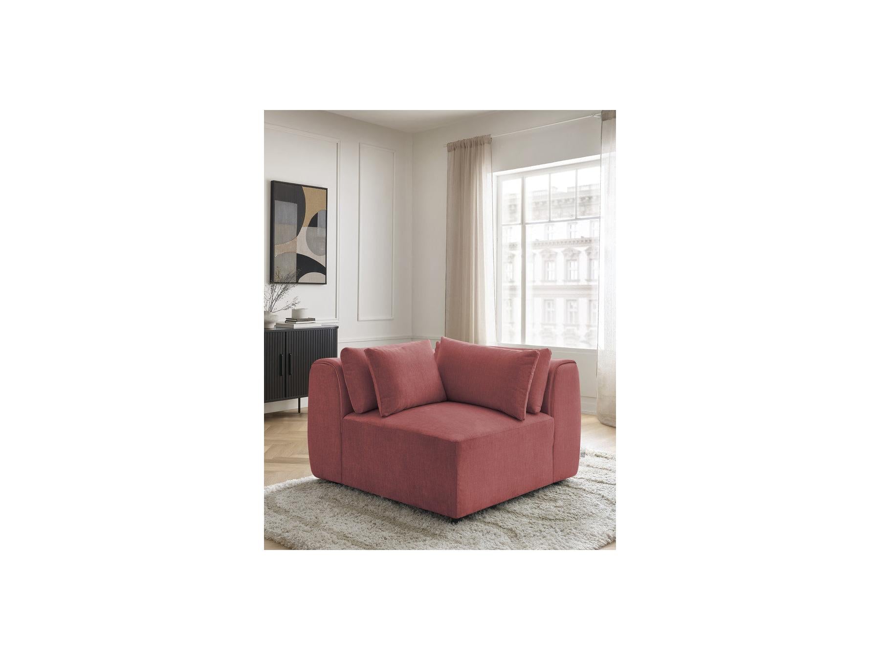 Jana - Angle Avec Têtière Pour Canapé Modulable - Tissu Velours