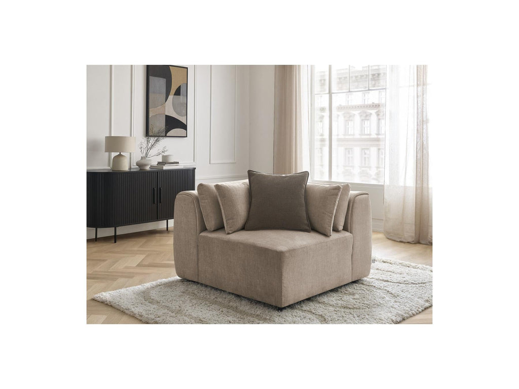 Jana - Angle Avec Têtière Pour Canapé Modulable - Tissu Velours