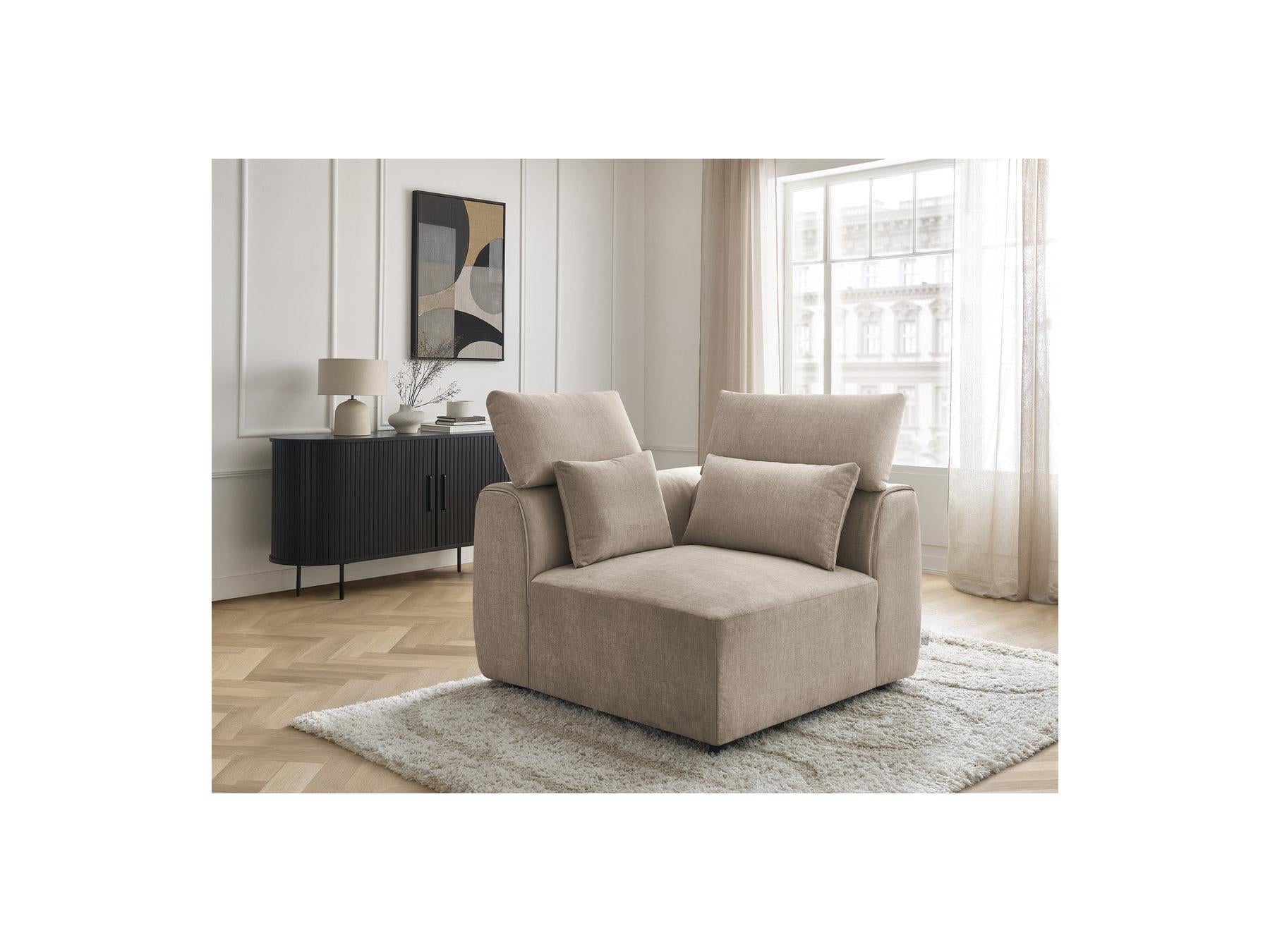 Jana - Angle Avec Têtière Pour Canapé Modulable - Tissu Velours
