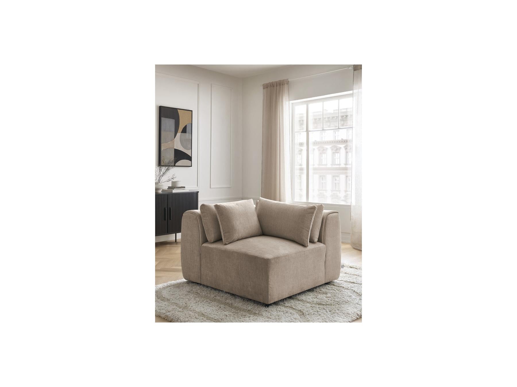 Jana - Angle Avec Têtière Pour Canapé Modulable - Tissu Velours