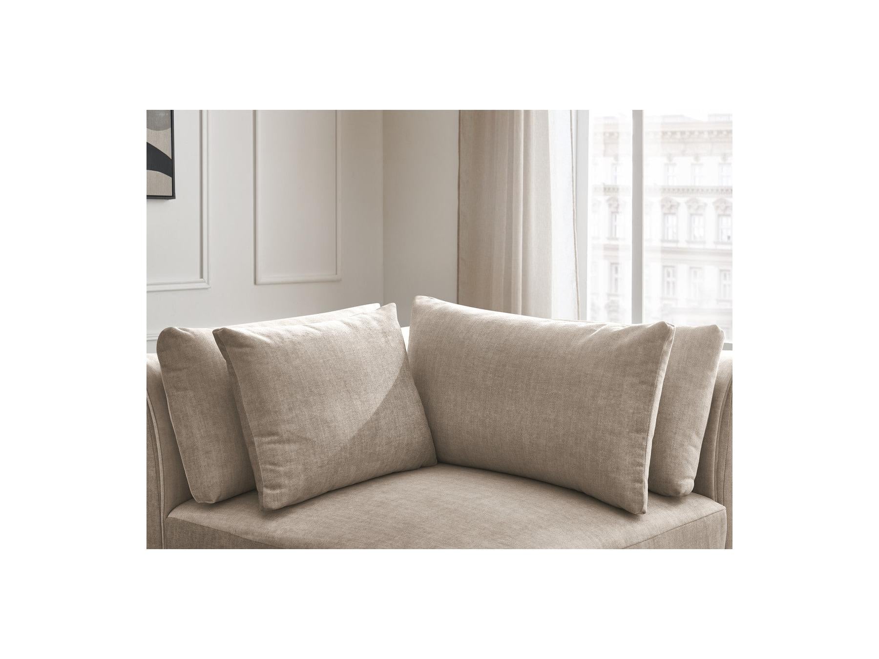 Jana - Angle Avec Têtière Pour Canapé Modulable - Tissu Velours