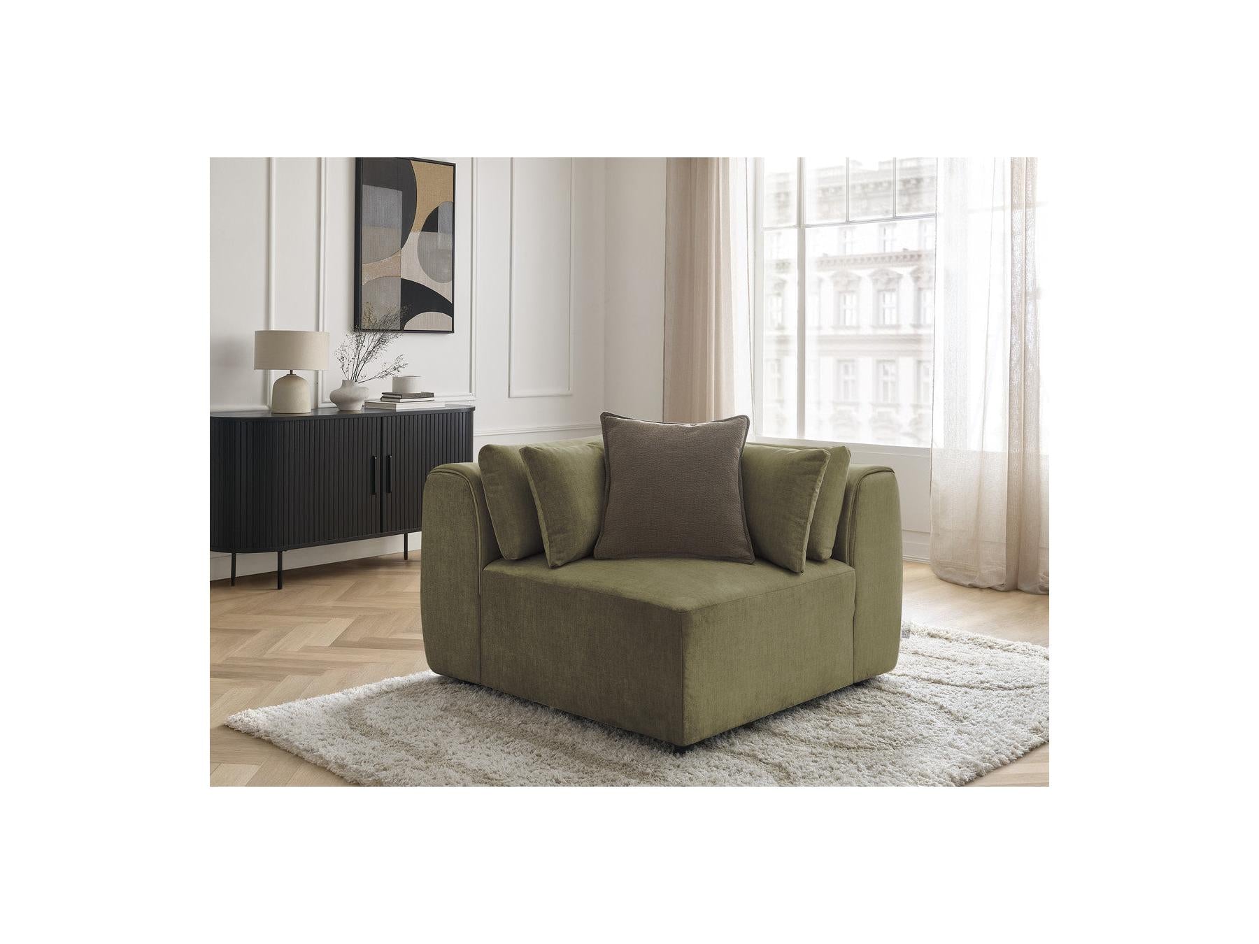 Jana - Angle Avec Têtière Pour Canapé Modulable - Tissu Velours