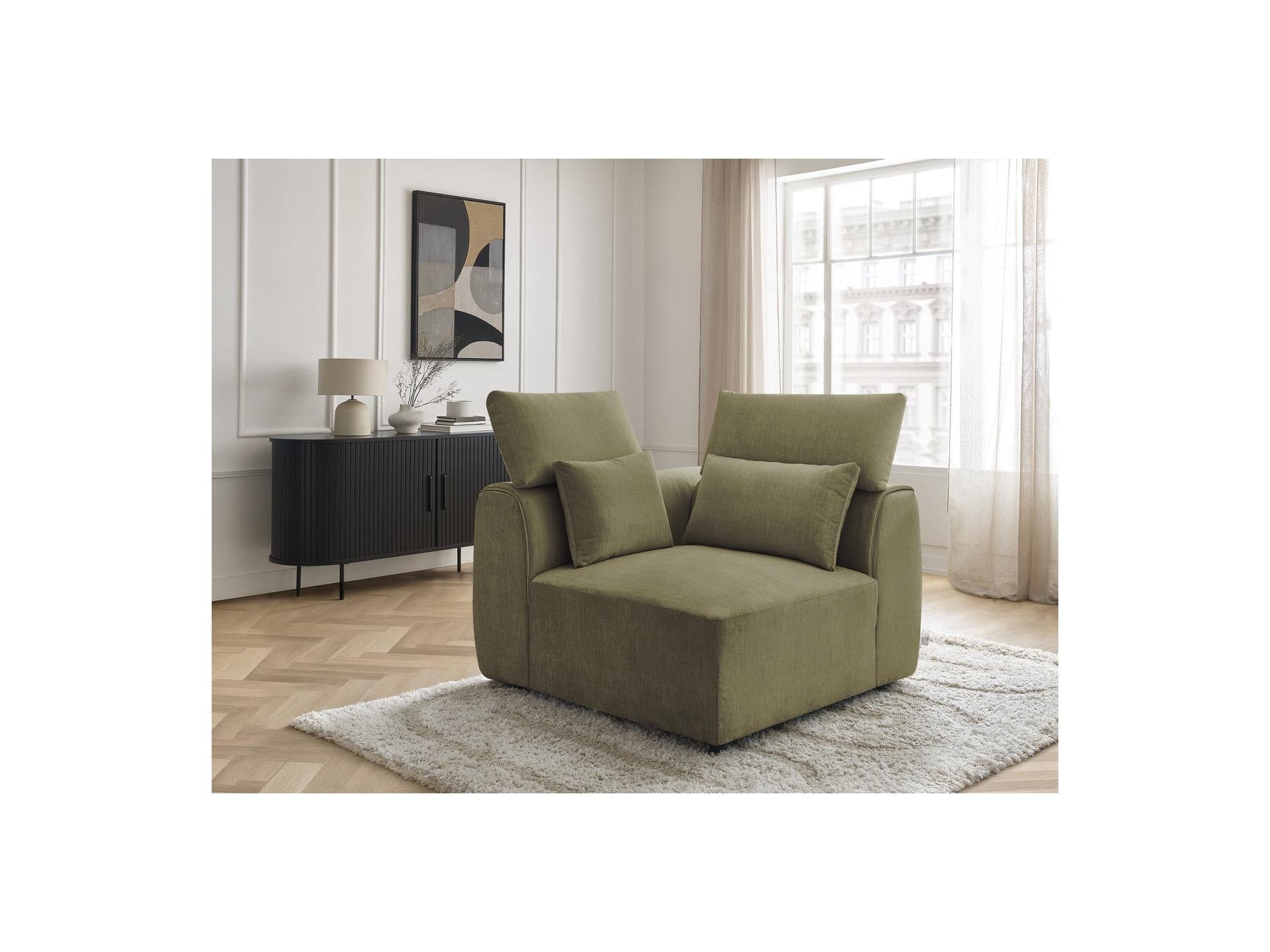 Jana - Angle Avec Têtière Pour Canapé Modulable - Tissu Velours