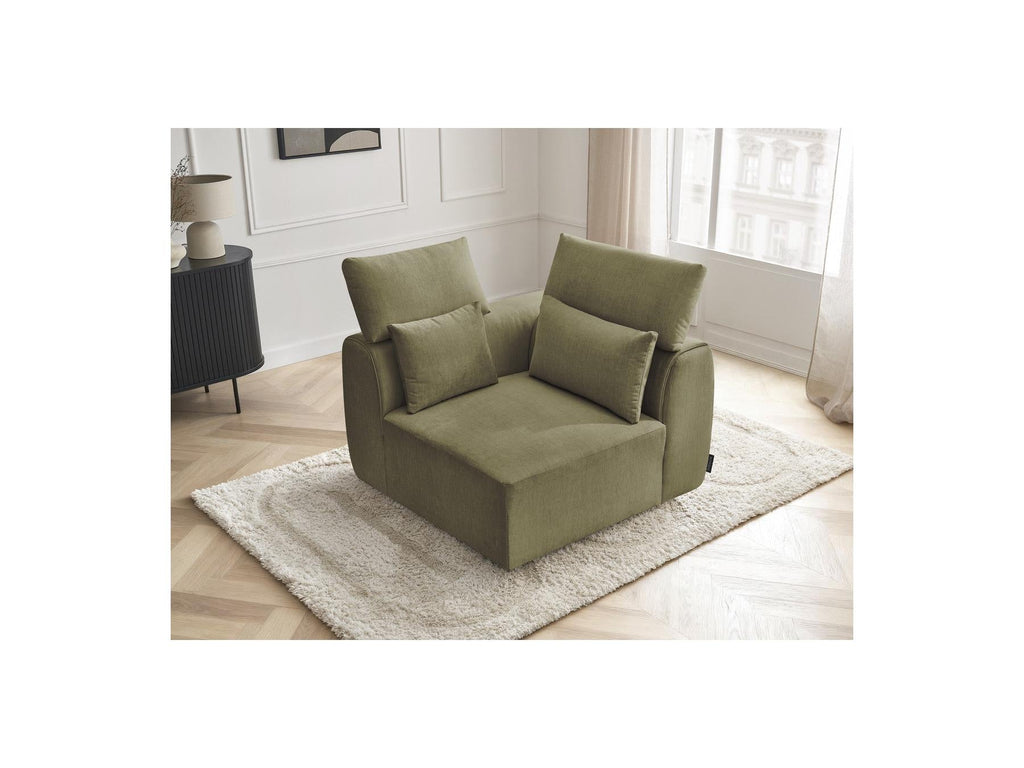 Jana - Angle Avec Têtière Pour Canapé Modulable - Tissu Velours