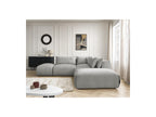 Jana - Canapé D'Angle Fixe Modulable Avec Têtières - Tissu Velours Avec 2 Chauffeuses, 1 Angle Et 2 Poufs - Réversible