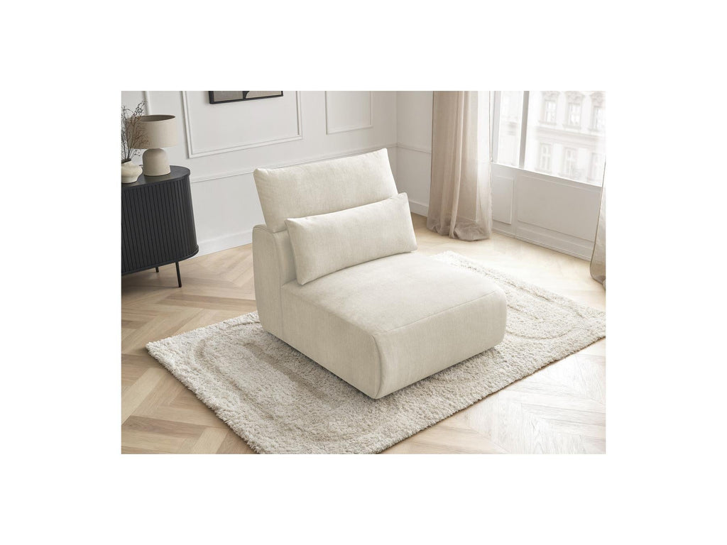 Jana - Chauffeuse 1 Place Avec Têtière Pour Canapé Modulable - Tissu Velours