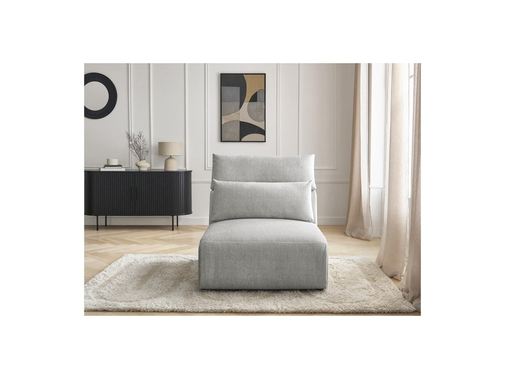 Jana - Chauffeuse 1 Place Avec Têtière Pour Canapé Modulable - Tissu Velours