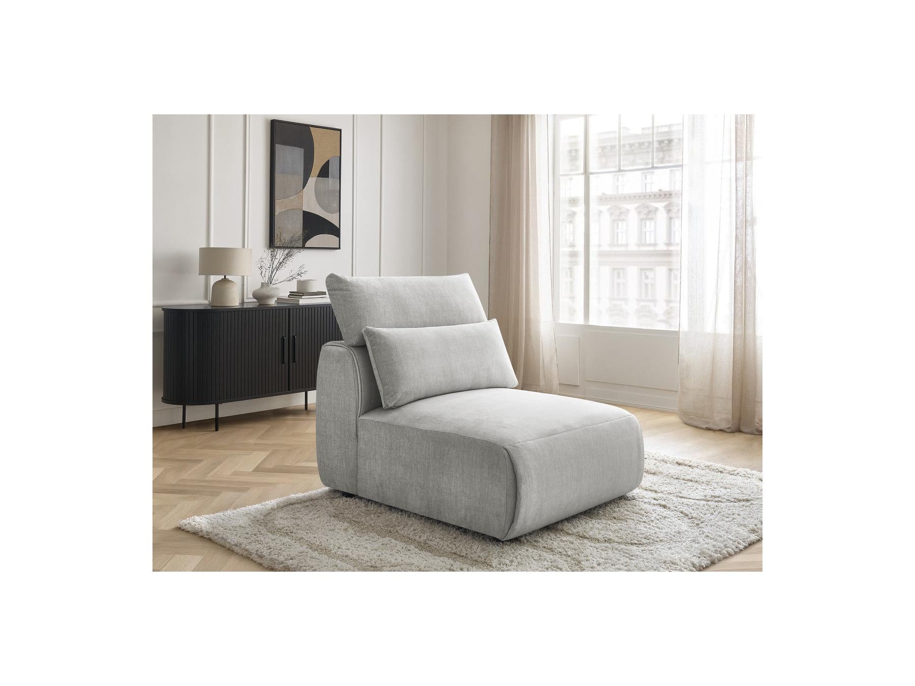 Jana - Chauffeuse 1 Place Avec Têtière Pour Canapé Modulable - Tissu Velours