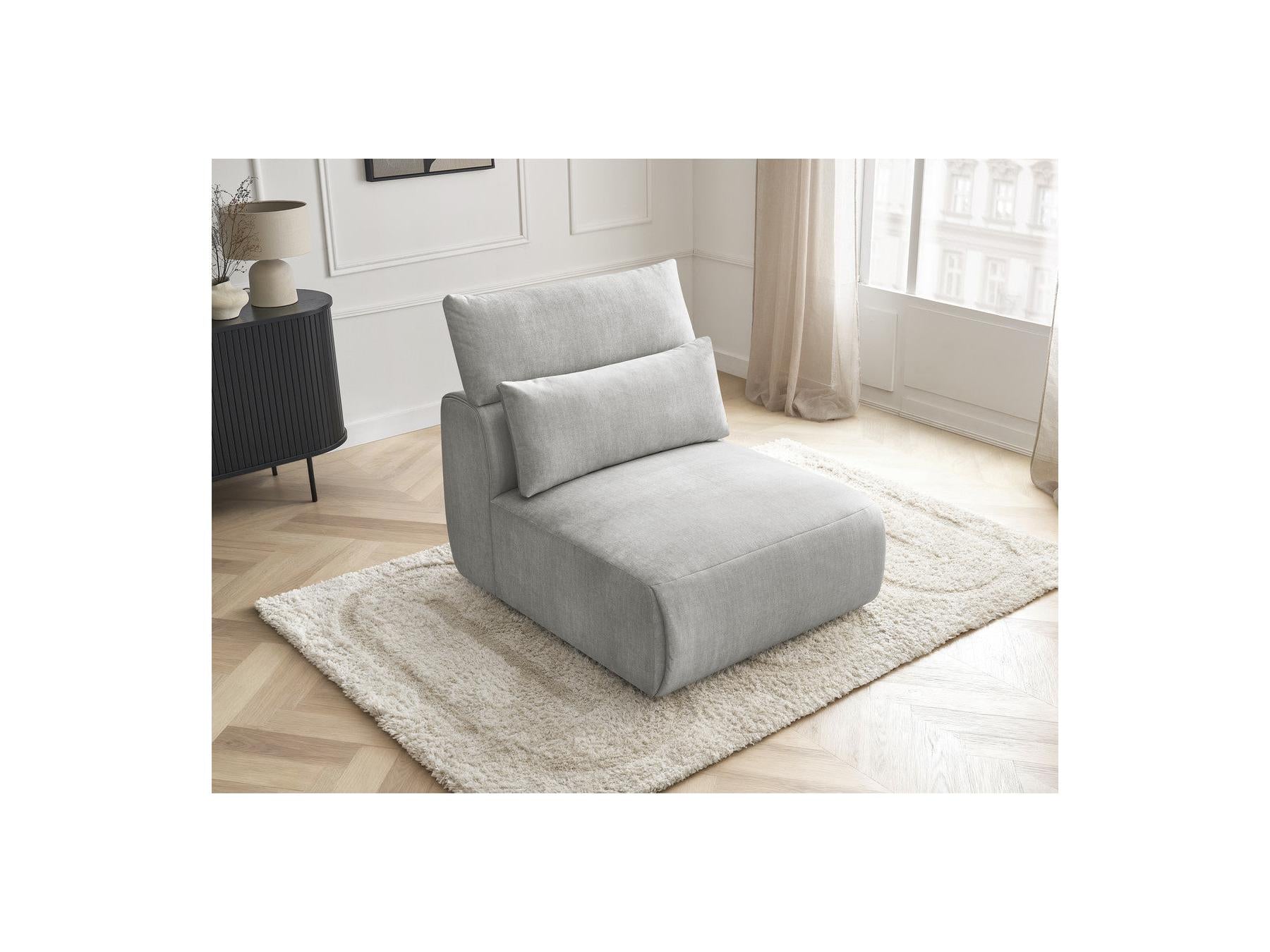 Jana - Chauffeuse 1 Place Avec Têtière Pour Canapé Modulable - Tissu Velours