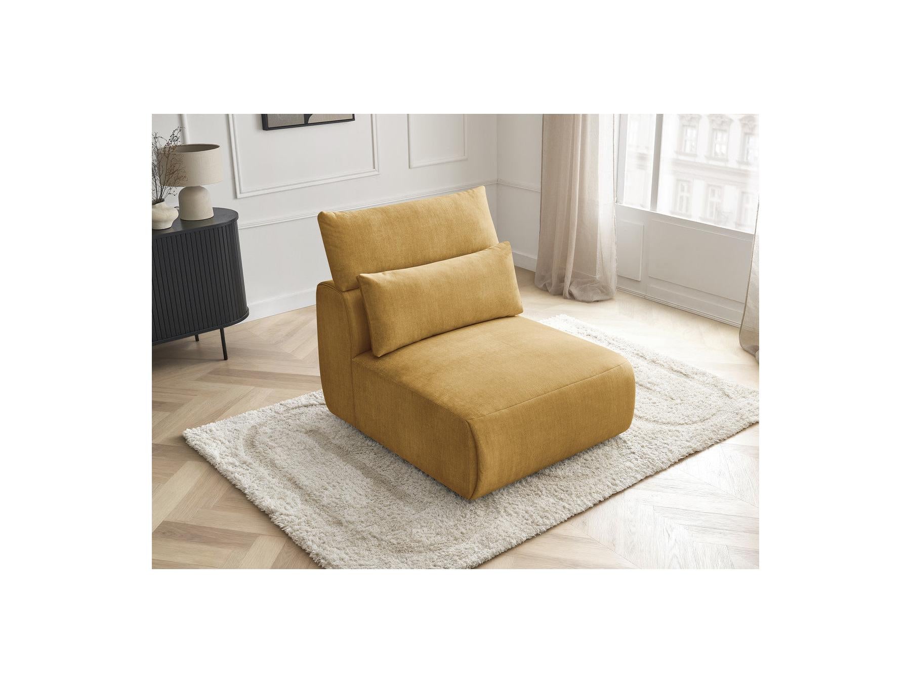 Jana - Chauffeuse 1 Place Avec Têtière Pour Canapé Modulable - Tissu Velours