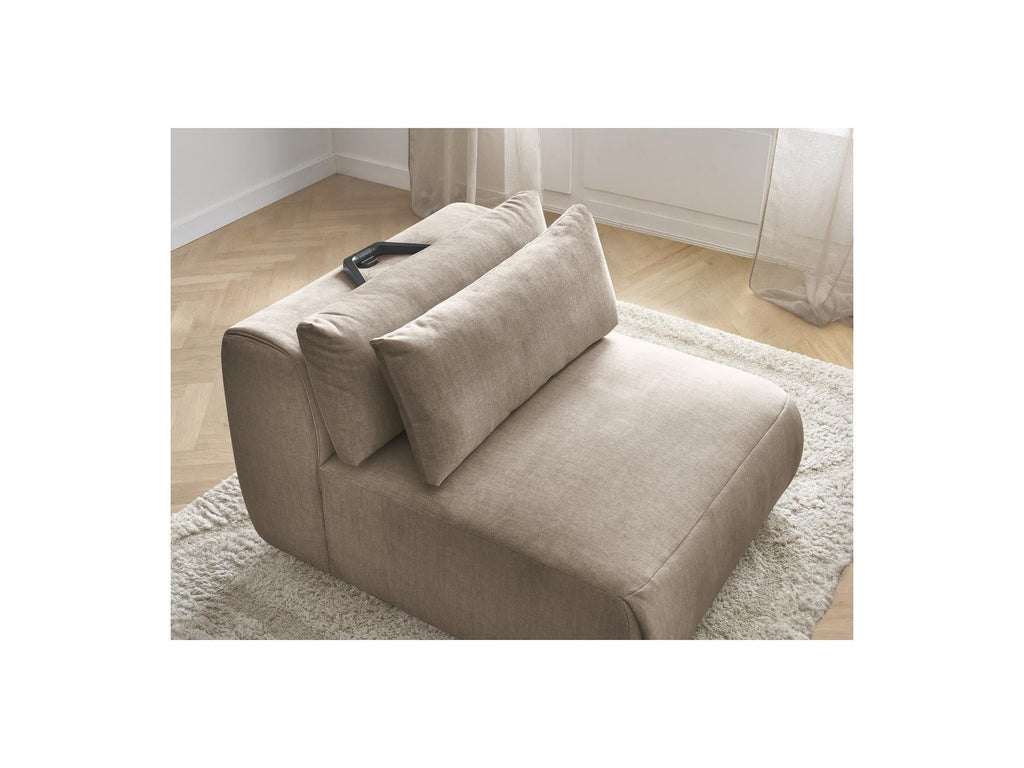 Jana - Chauffeuse 1 Place Avec Têtière Pour Canapé Modulable - Tissu Velours