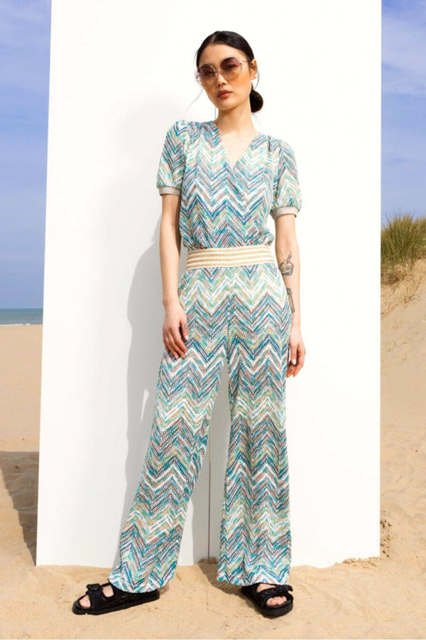 Le Pantalon Mélanie Zigzag Blue