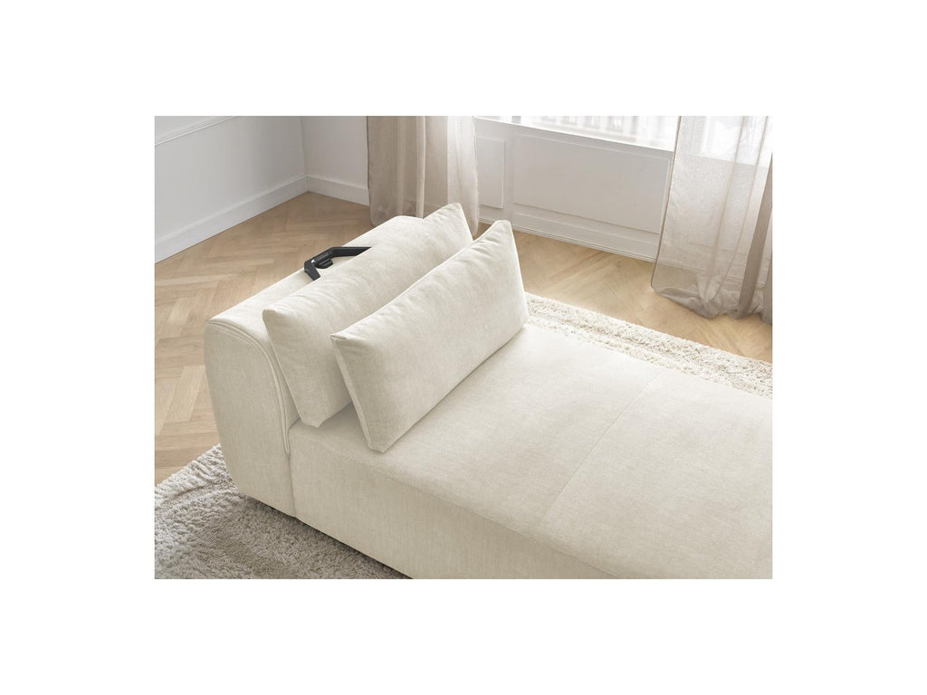 Jana - Méridienne Avec Têtière Pour Canapé Modulable - Tissu Velours