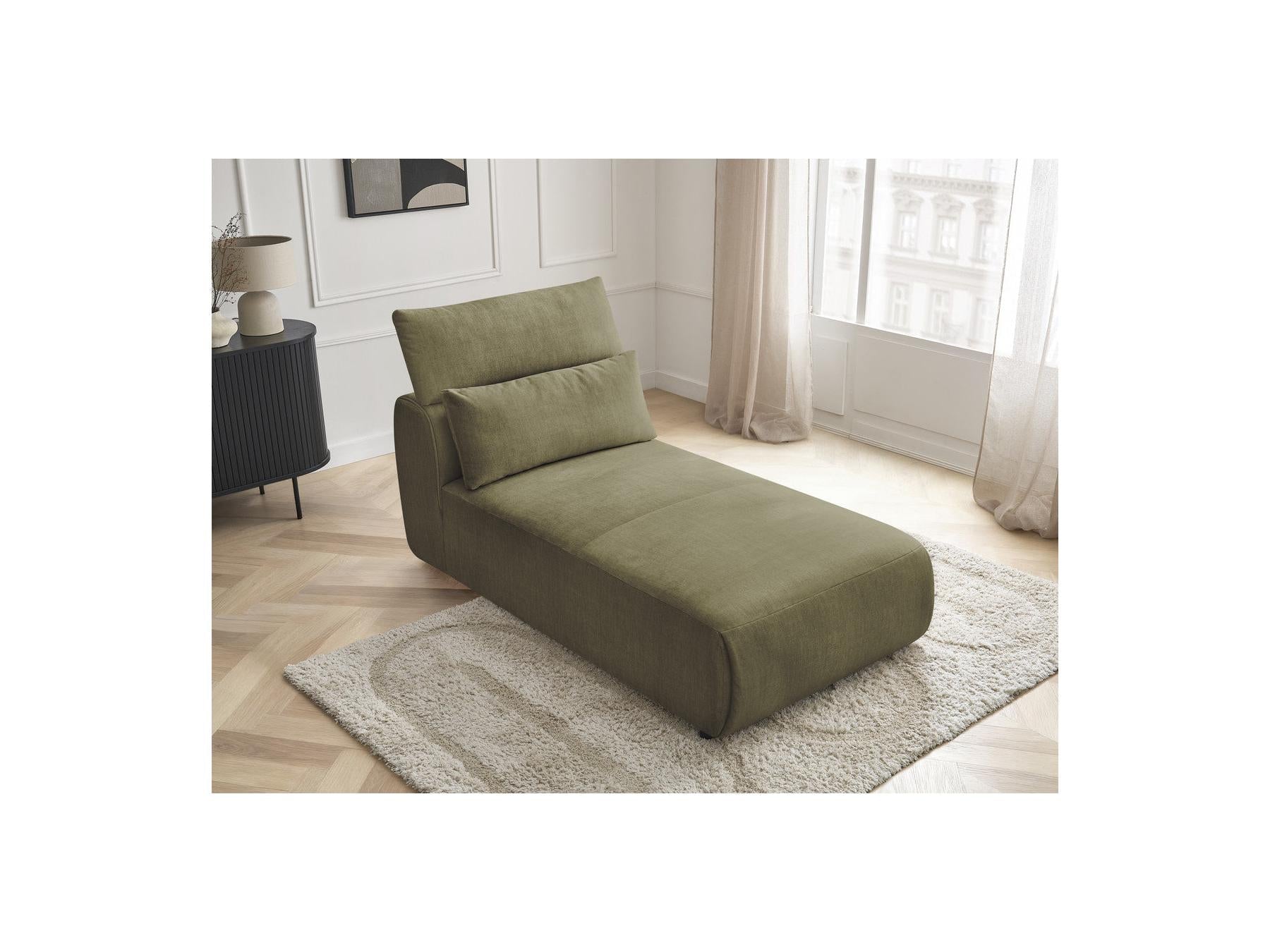 Jana - Méridienne Avec Têtière Pour Canapé Modulable - Tissu Velours