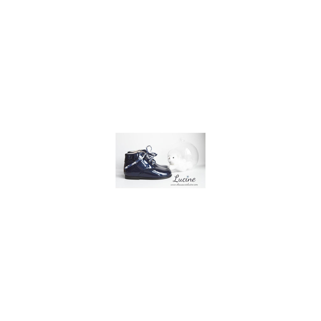 Chaussures Bottillons Victoire - Vernis Bleu Nuit - Fille