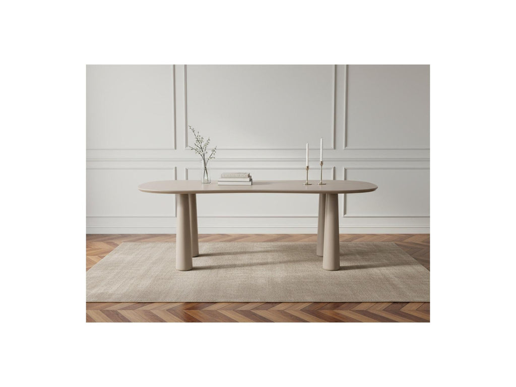 Sasha - Table À Manger Ovale - Beige