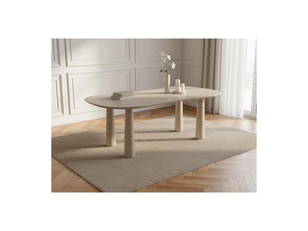 Sasha - Table À Manger Ovale - Beige