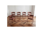 Sasha - Ensemble Avec Table À Manger Ovale + Chaises Rosa Tissu Texturé Marron - Lot De 6 Chaises