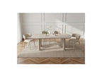 Sasha - Ensemble - Avec Table À Manger Ovale Beige + Chaises Mila Tissu Texturé - Lot De 4 Chaises