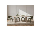 Sasha - Ensemble - Avec Table À Manger Ovale Beige + Chaises Mila Tissu Texturé - Lot De 4 Chaises
