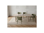 Sasha - Ensemble - Avec Table À Manger Ovale Beige + Chaises Mila Tissu Texturé - Lot De 4 Chaises