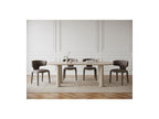 Sasha - Ensemble - Avec Table À Manger Ovale Beige + Chaises Mila Tissu Texturé - Lot De 4 Chaises