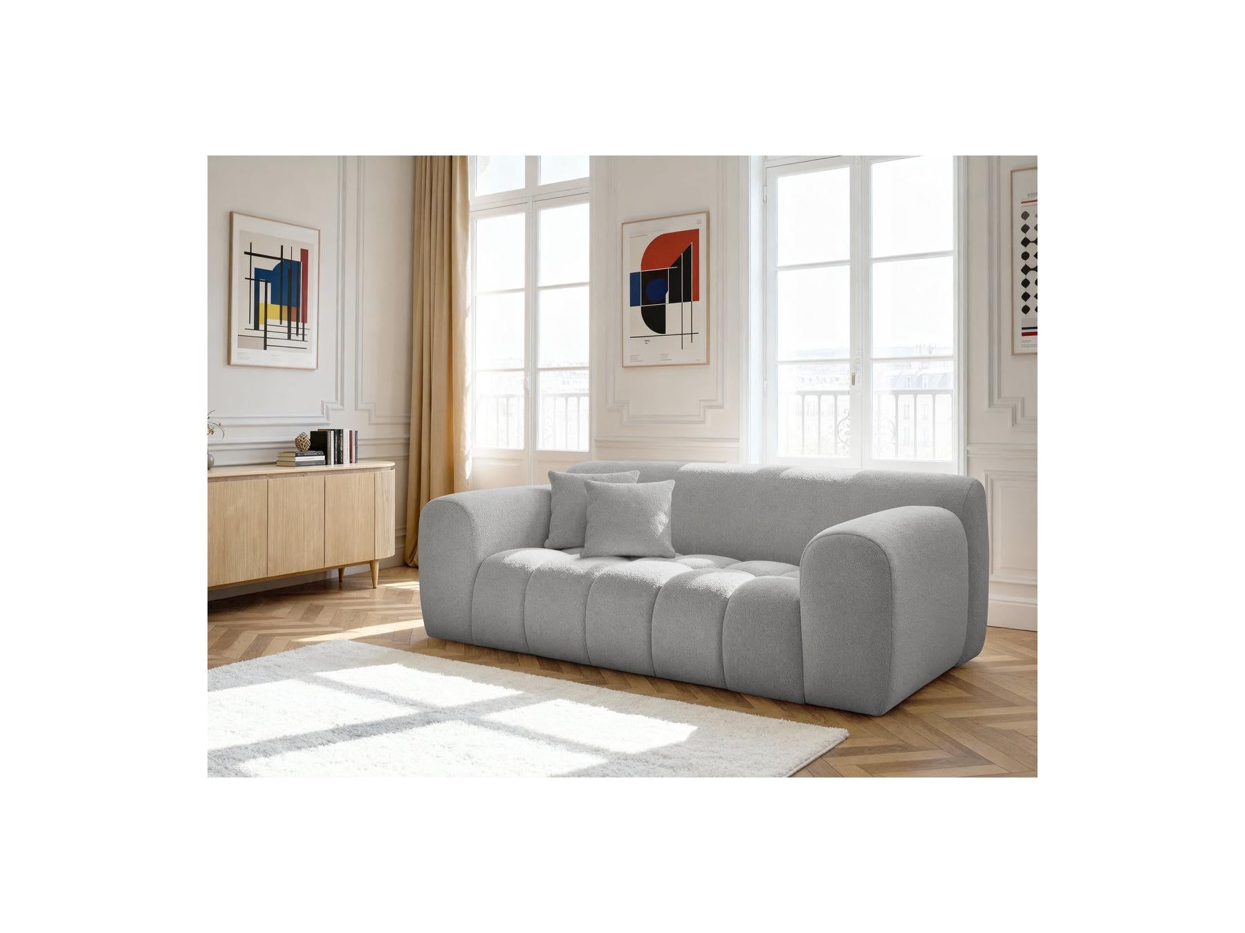 Melisse - Canapé Droit Fixe 2 Places - Tissu Chiné