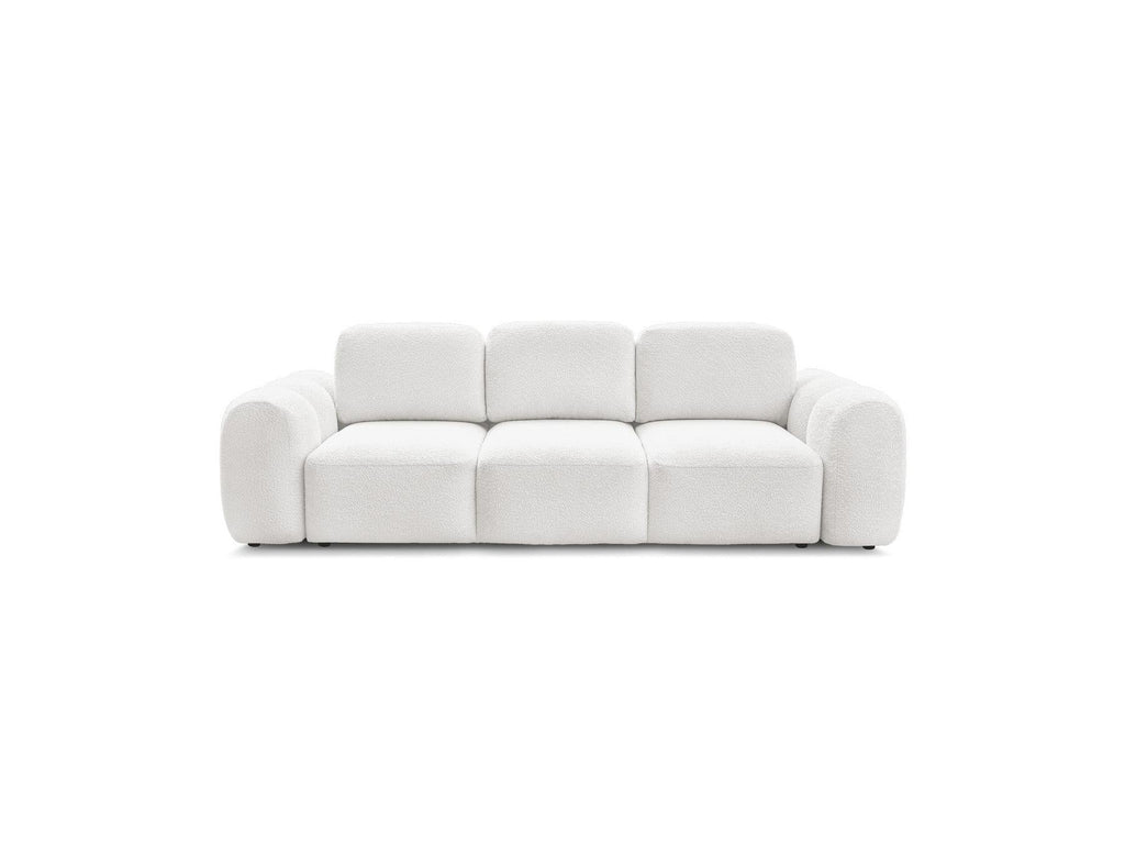 Montaigne - Canapé Droit Convertible Coffre 3 Places - Tissu Bouclette