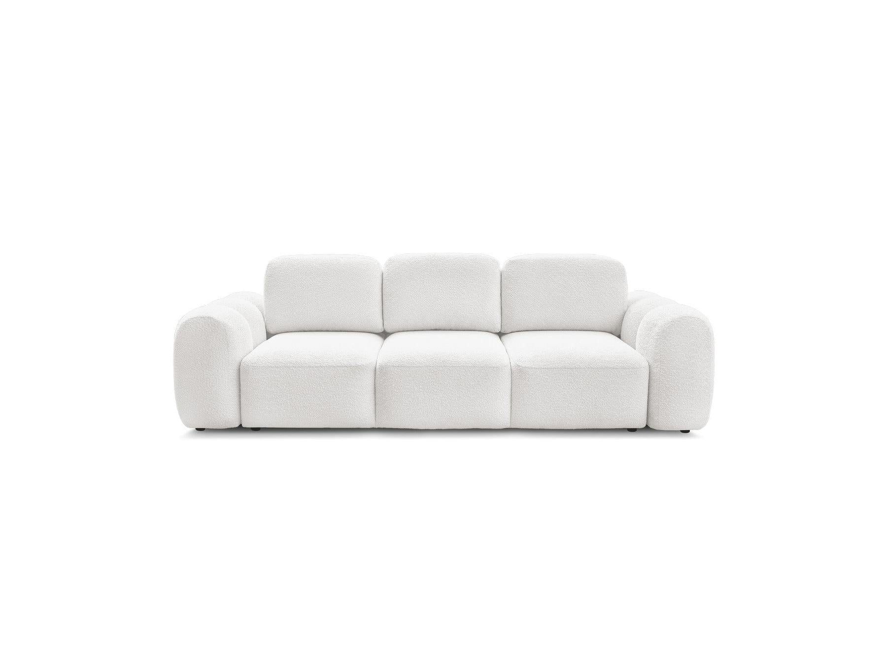 Montaigne - Canapé Droit Convertible Coffre 3 Places - Tissu Bouclette