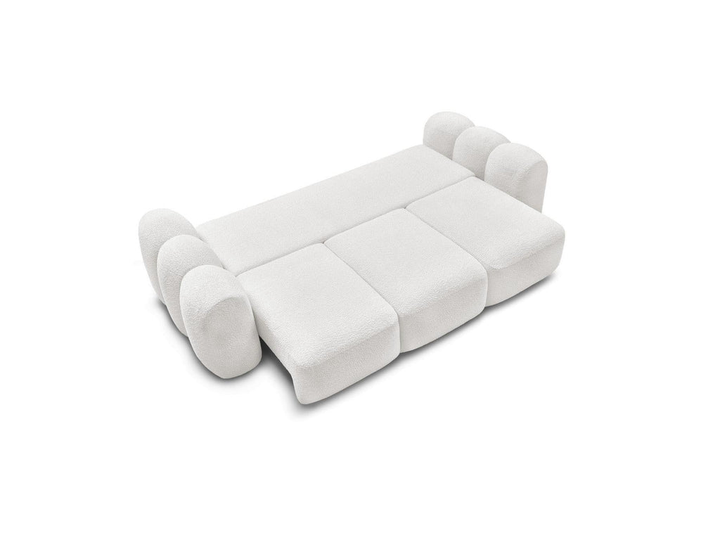 Montaigne - Canapé Droit Convertible Coffre 3 Places - Tissu Bouclette