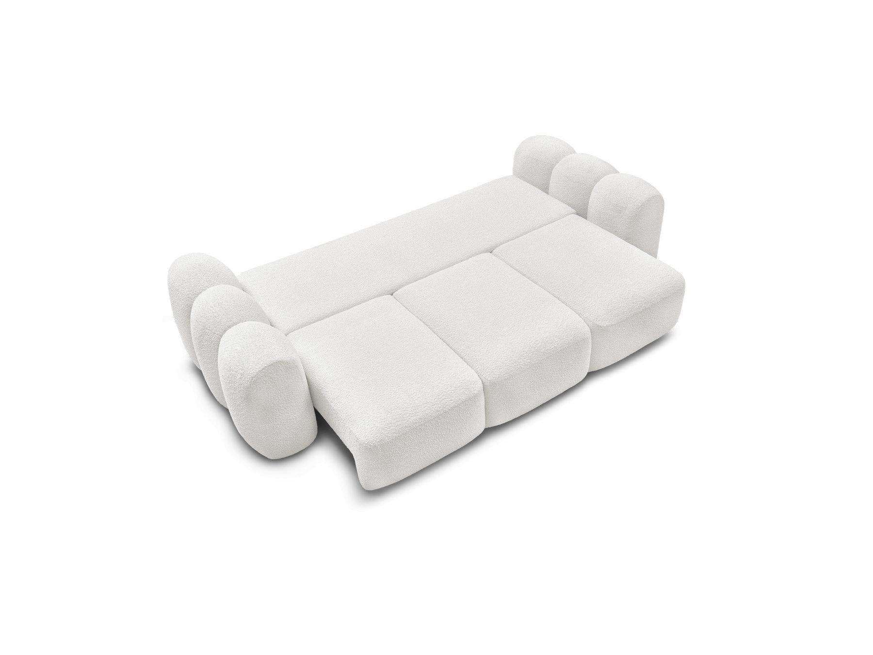 Montaigne - Canapé Droit Convertible Coffre 3 Places - Tissu Bouclette