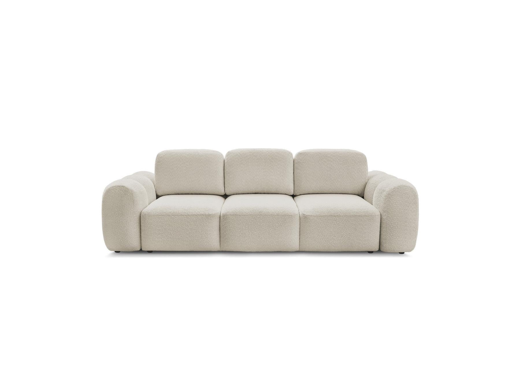 Montaigne - Canapé Droit Convertible Coffre 3 Places - Tissu Bouclette