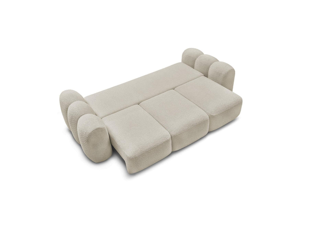 Montaigne - Canapé Droit Convertible Coffre 3 Places - Tissu Bouclette