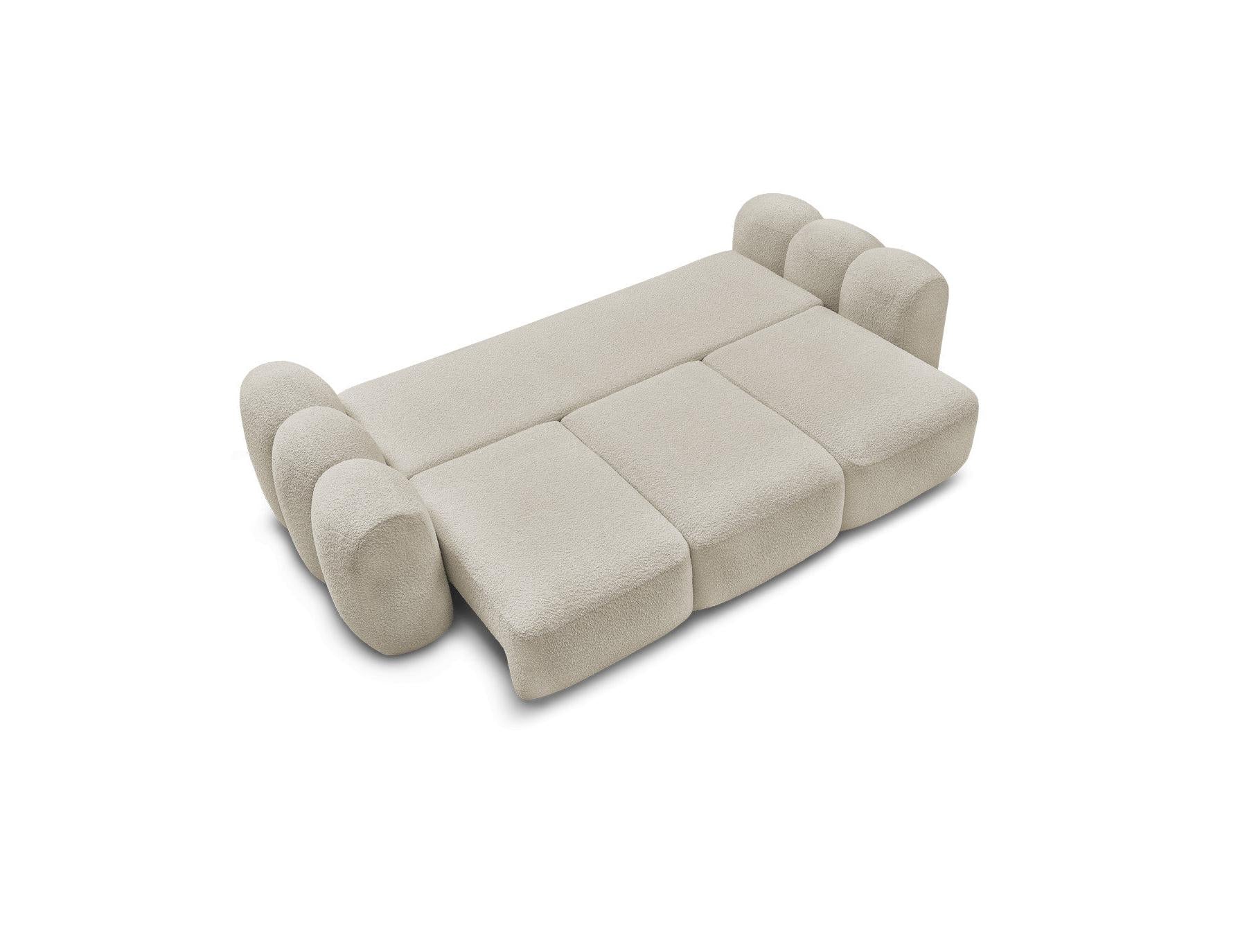 Montaigne - Canapé Droit Convertible Coffre 3 Places - Tissu Bouclette